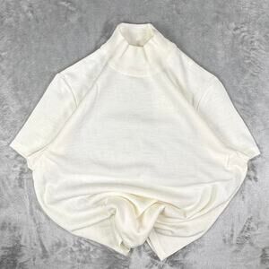 Deadstock Nina Leonard White Shirt-sleeve Turtleneck Sweater Size XL